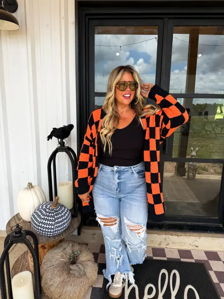 Checker Crew Reversible Cloud Cardigan