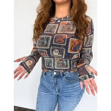Halloween Mesh Top
