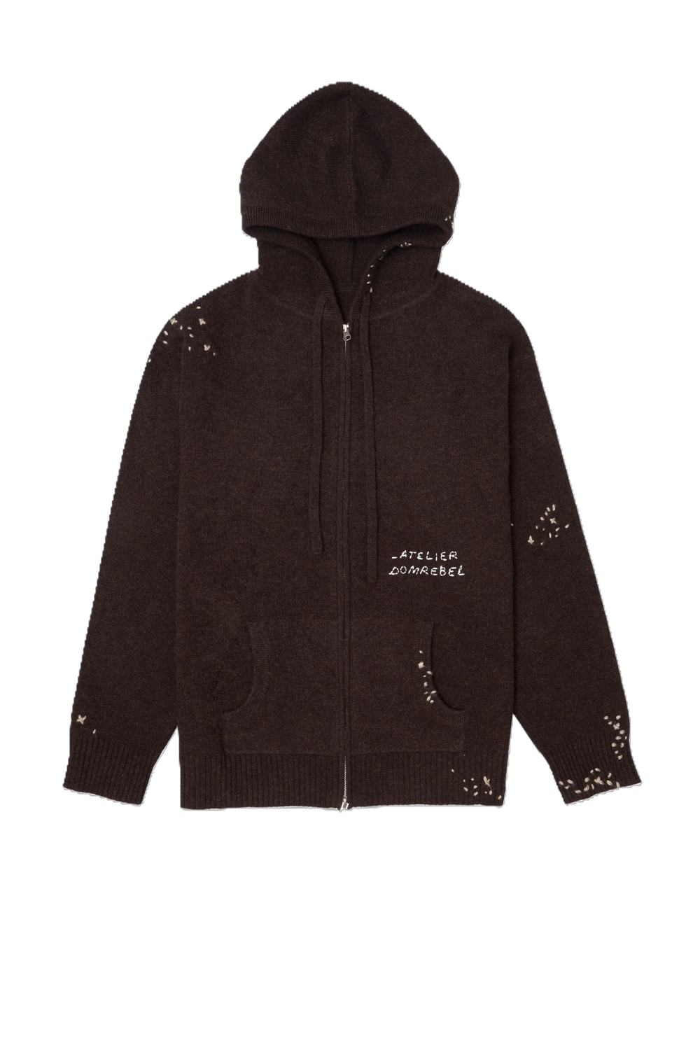 DOMREBEL M ZIP KNIT HOODIE F25 BROWN