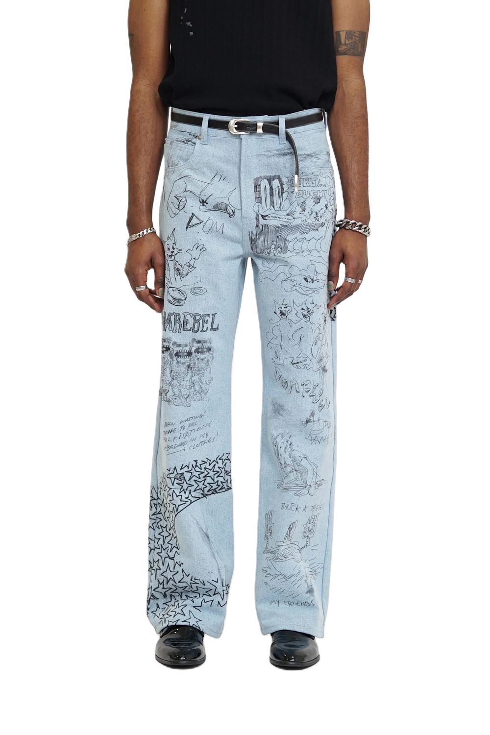 DOMREBEL M JEANS 326 SKETCHY BOOTCUT JEANS