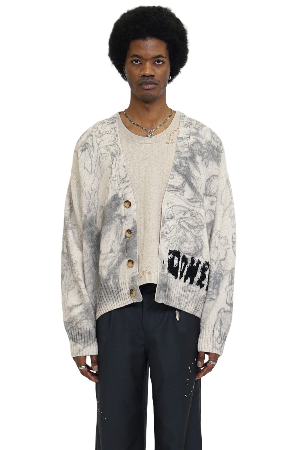 DOMREBEL M CARDIGAN 326 DRAWINGS-KNIT