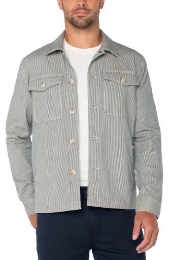 PATCH POCKET SHIRT JACKET, Colour: ecru/navy, Season: s25, Size: L
