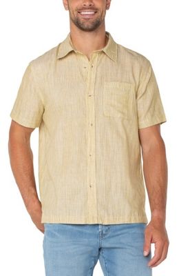 LIVERPOOL BUTTON UP SHORT SLEEVE SHIRT/PALE LEMON