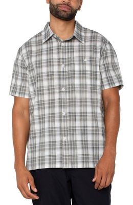 LIVERPOOL BUTTON UP SHORT SLEEVE SHIRT/SAGE GREY MULTI