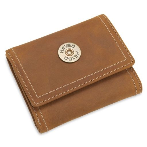 HEYBO  LEATHER TRI-FOLD WALLET-BROWN, Colour: BROWN, Season: S24