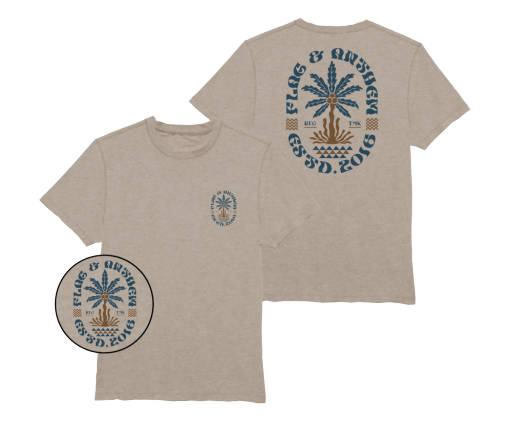 FLAG & ANTHEM LEAFY PRINT PALM TREE SS PERFORMANCE TEE, Size: S
