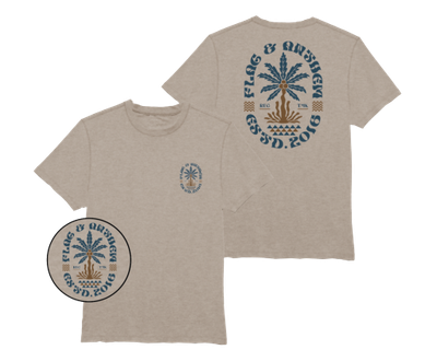 FLAG & ANTHEM LEAFY PRINT PALM TREE SS PERFORMANCE TEE