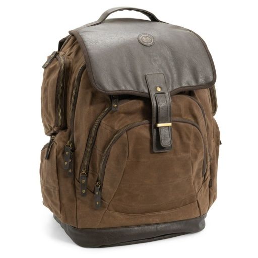 HEYBO WAXED BACKPACK-BROWN, Season: F24