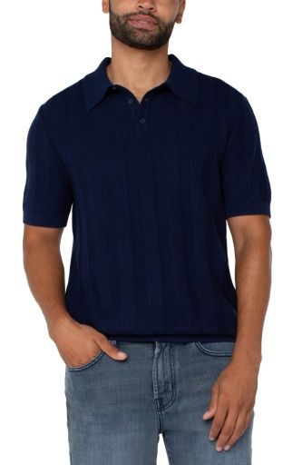 SWEATER KNIT POLO, Colour: navy, Season: s25, Size: XL