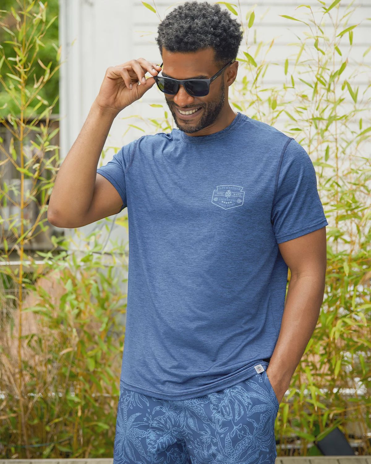 FLAG & ANTEHM BREWHOUSE SS PERFORMANCE TEE, Colour: navy, Size: S