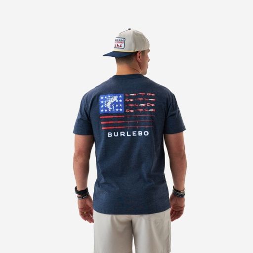 ADULT SS TEE-FISHING USA, Size: Large