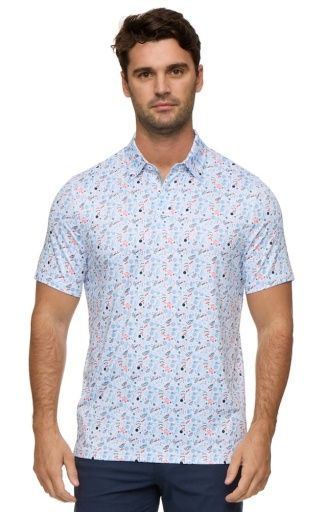 CHESTER AMERICANA SUMMER BBQ PRINT PERFORMANCE POLO, Colour: white combo, Size: S