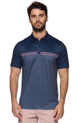 LYNBROOK SS BLOCKED STRIPE PERFORMANCE POLO