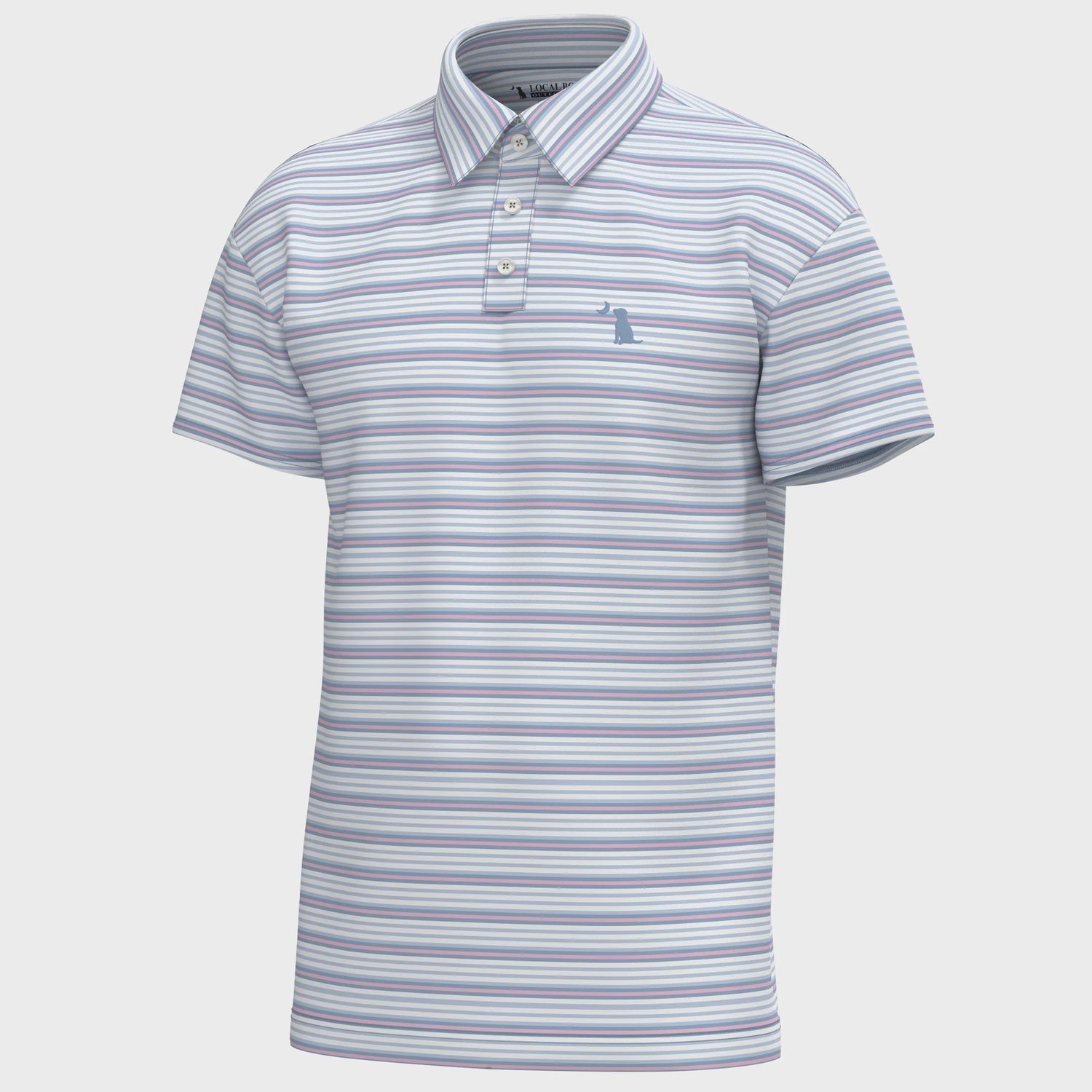 Local Boy Cape Polo, Size: Small, color: Sky Blue/Pink