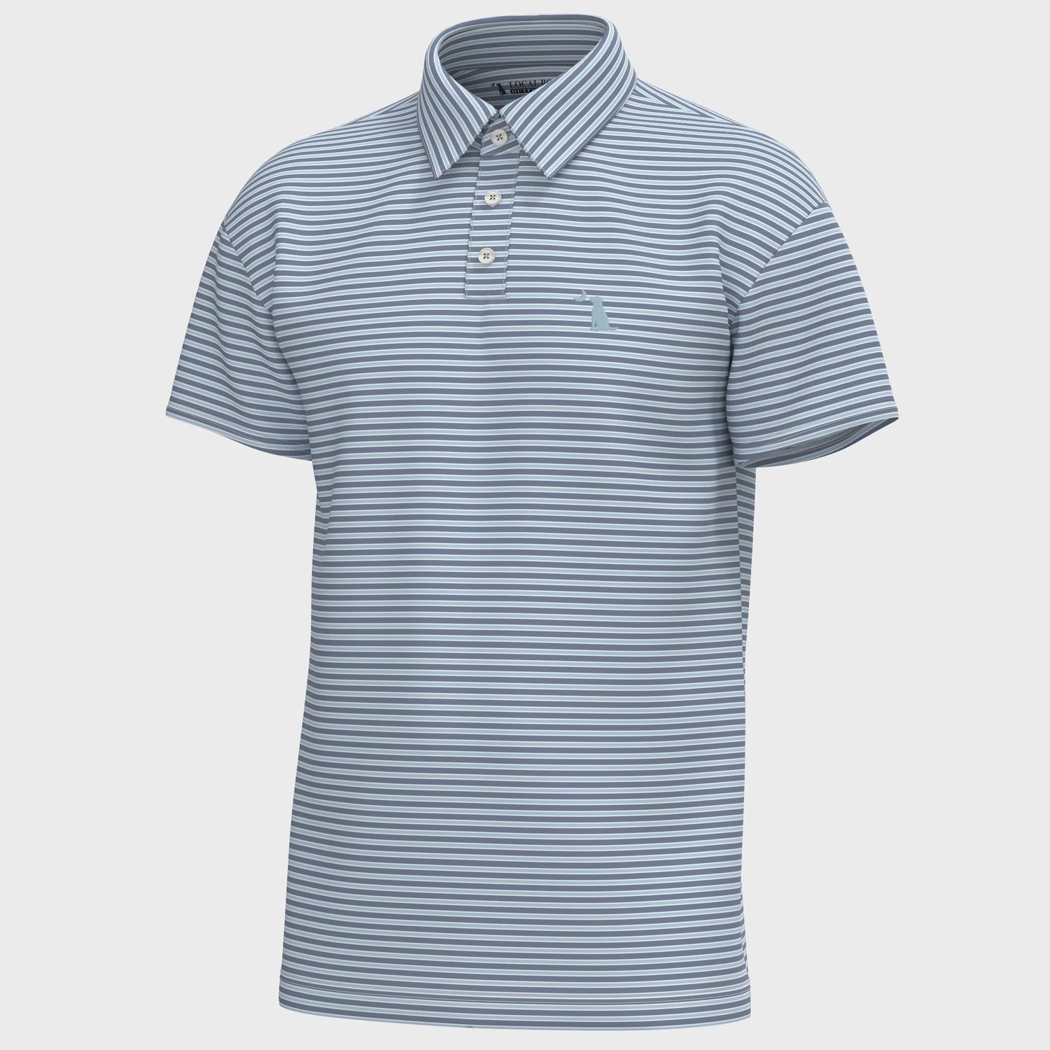 Local Boy Surfside Polo, Size: Small, color: Plum/Ice Blue/White
