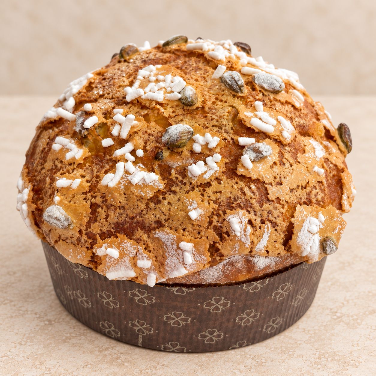 Panettone de Pistacho con Limón confitado.