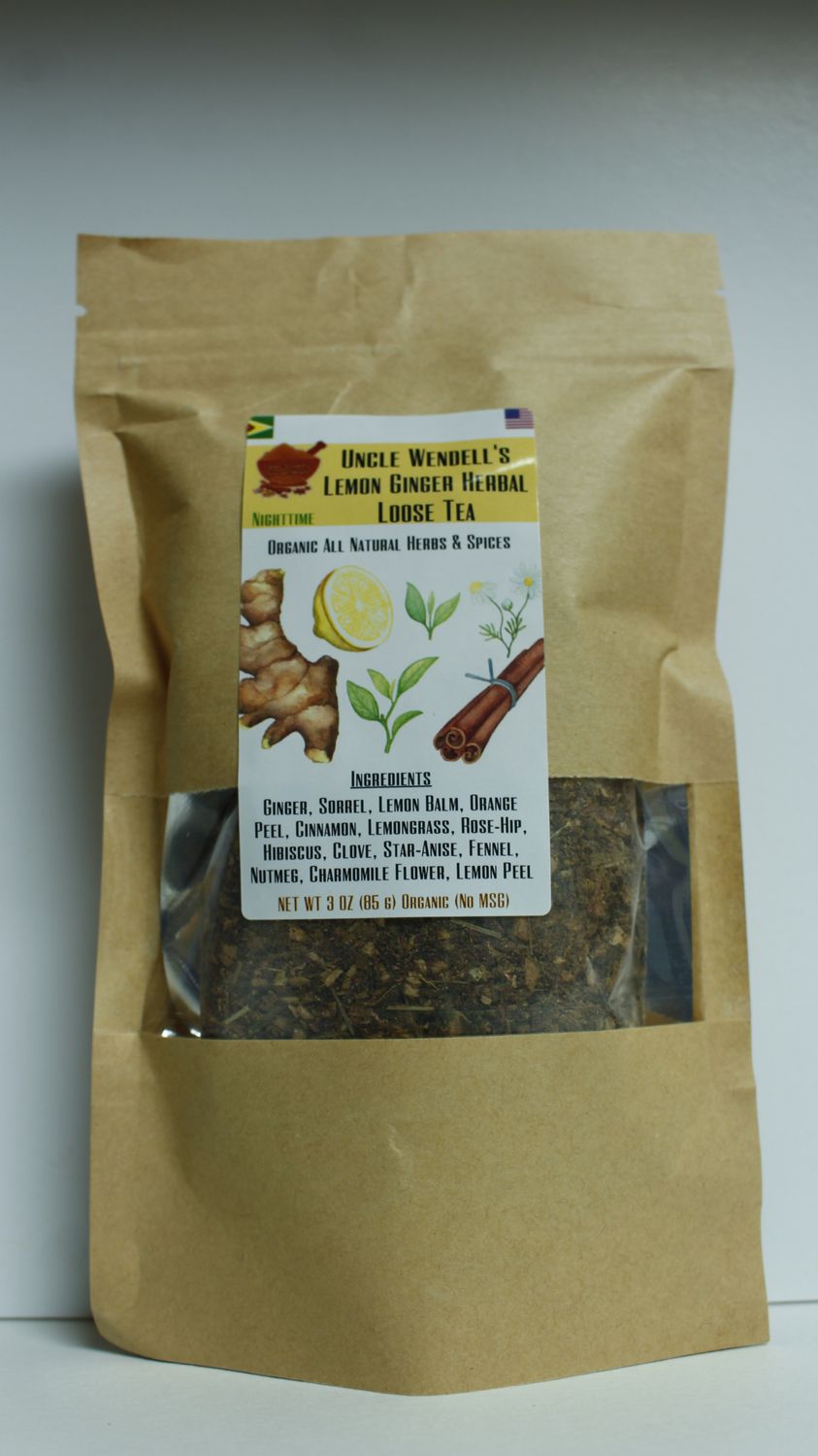Uncle Wendell’s Herbal Tea Lemon Ginger 3OZ Pack
