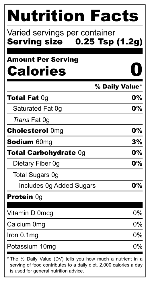 Blends Of The Caribbean Culture w Nutrition Facts Labels