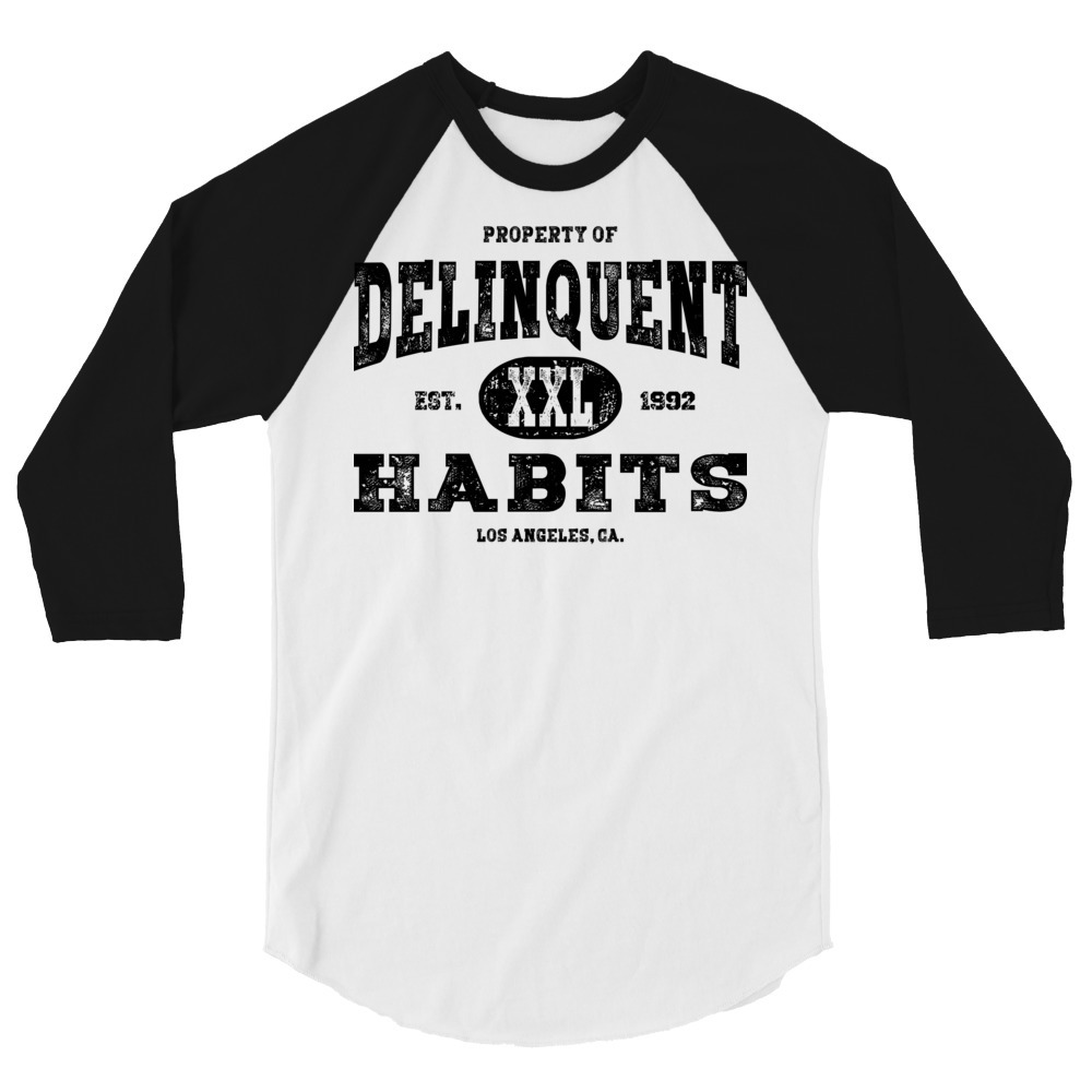 Property of Delinquent Habits - 3/4 sleeve raglan shirt 00085