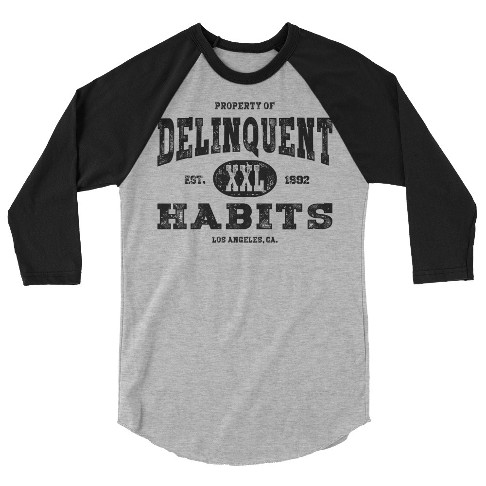 Property of Delinquent Habits - 3/4 sleeve raglan shirt 00086