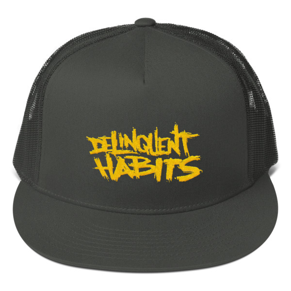 OFFICIAL LOGO Trucker Cap - BLACK OR CHARCOAL CAP / GOLD EMBROIDERY
