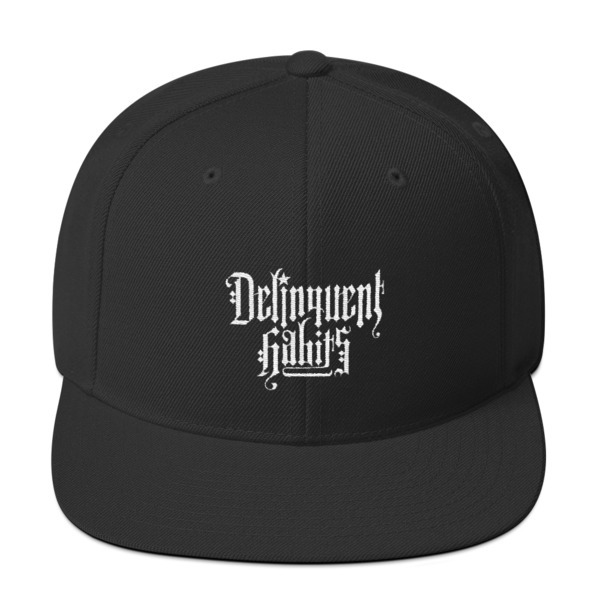 DELINQUENT LOGO - Wool Blend Snapback - WHITE EMBROIDERY / AVAILABLE IN MULTIPLE COLORS! 00015