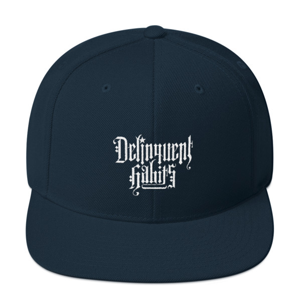 DELINQUENT LOGO - Wool Blend Snapback - WHITE EMBROIDERY / AVAILABLE IN MULTIPLE COLORS!