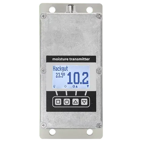Anzeige und Tastatur im Gehäuse für Hackgutfeuchtetransmitter