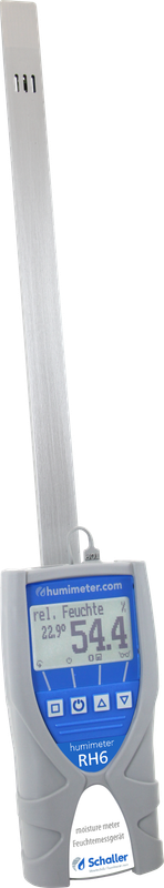 humimeter RH6 Papierfeuchtemessgerät zur Feuchtigkeitsbestimmung in Papierstapeln.