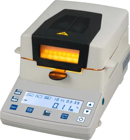 Späne-Messung mit der Feuchtebestimmer Analysewaage G110