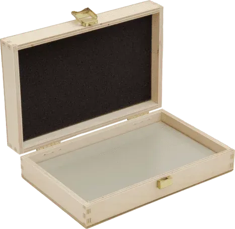 Prüfplatte PP2 mit Holzkassette für Geräteserien LM, M, P, MS4 und PMP