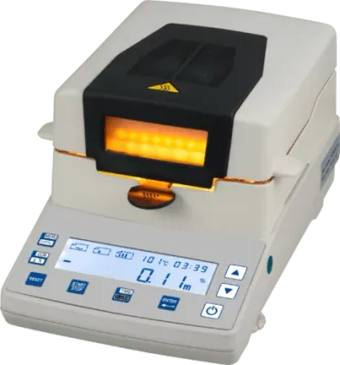 Späne-Messung mit der Feuchtebestimmer Analysewaage G110 Späne-Messung mit der Feuchtebestimmer Analysewaage G110