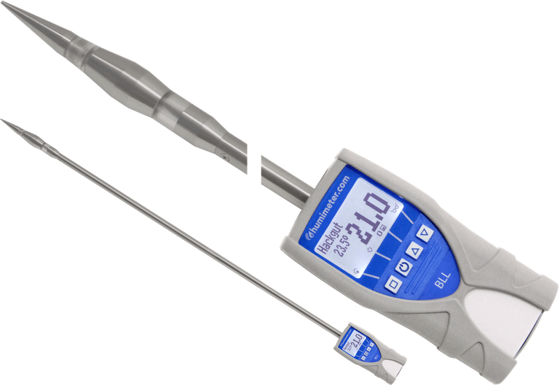 Schaller humimeter BLL mit 1m-Lanze für sekundenschnelle Feuchtemessung von Hackschnitzeln in Bioen…