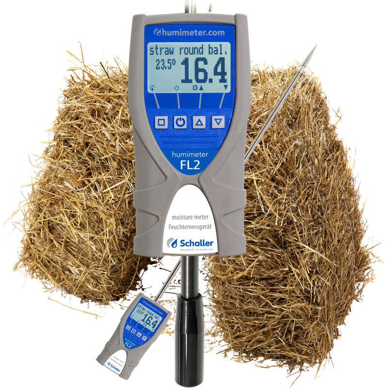 Schaller humimeter FL2 Feuchtemessgerät für Heu und Stroh in der Landwirtschaft, robust und präzise.