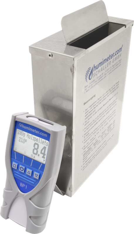 Schaller humimeter BP1 Feuchtemessgerät für Pellets, ideal für Bioenergie und Holzindustrie.