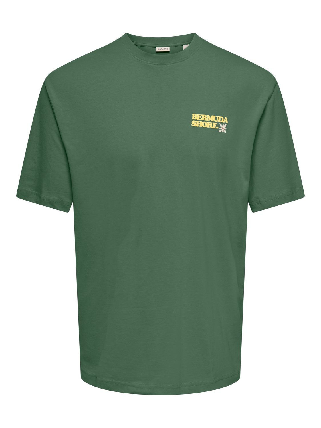 Only &amp; Sons T-shirt Kiki Life, Kleur: Mallard Green BERMUDA SHORE, Maat: M