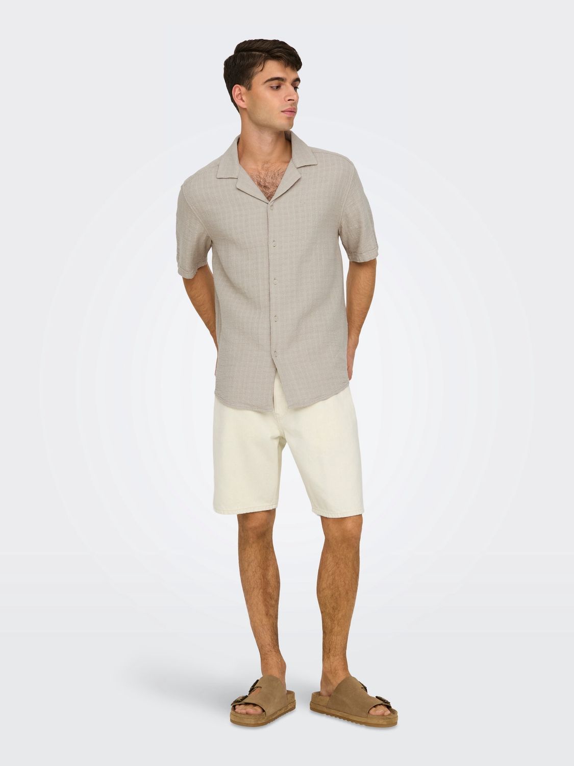 Only &amp; Sons EDGE Denim Short – Ecru, Kleur: Ecru, Maat: L