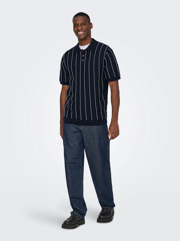 Only & Sons ONSSAIM Regular 12 Stripe SS Polo Knit Only & Sons ONSSAIM Regular 12 Stripe SS Polo Knit