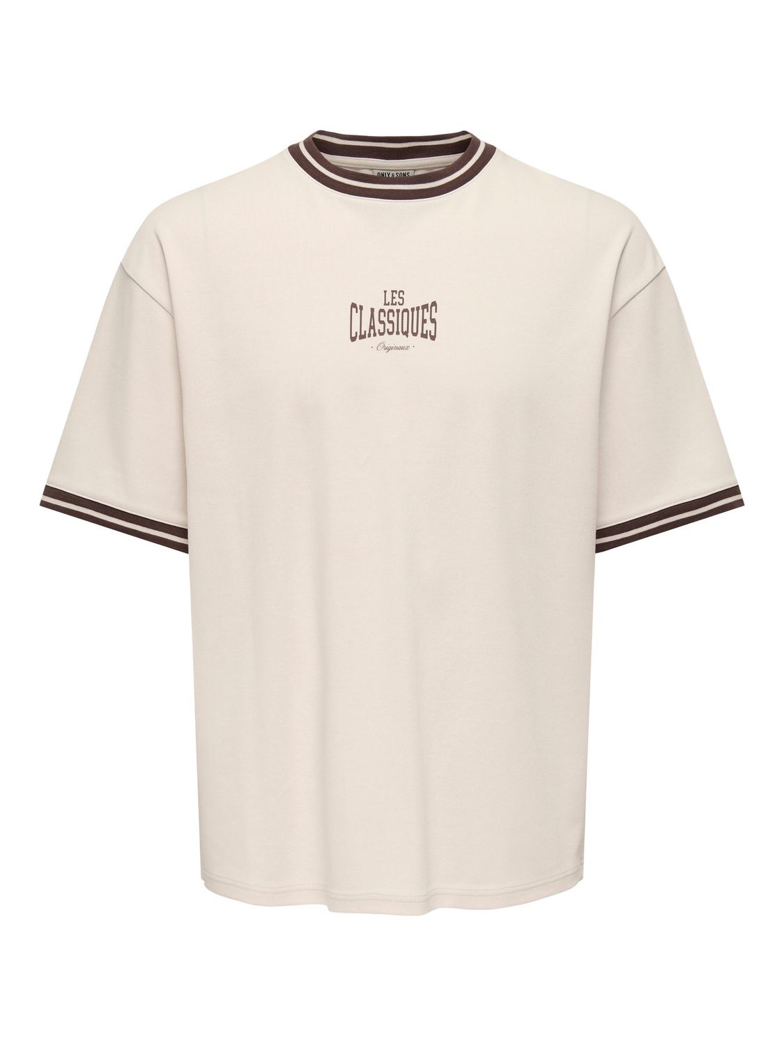 Only &amp; Sons T-shirt Caspian Boxy, Kleur: Whitecap Gray COFFEE BEAN, Maat: L