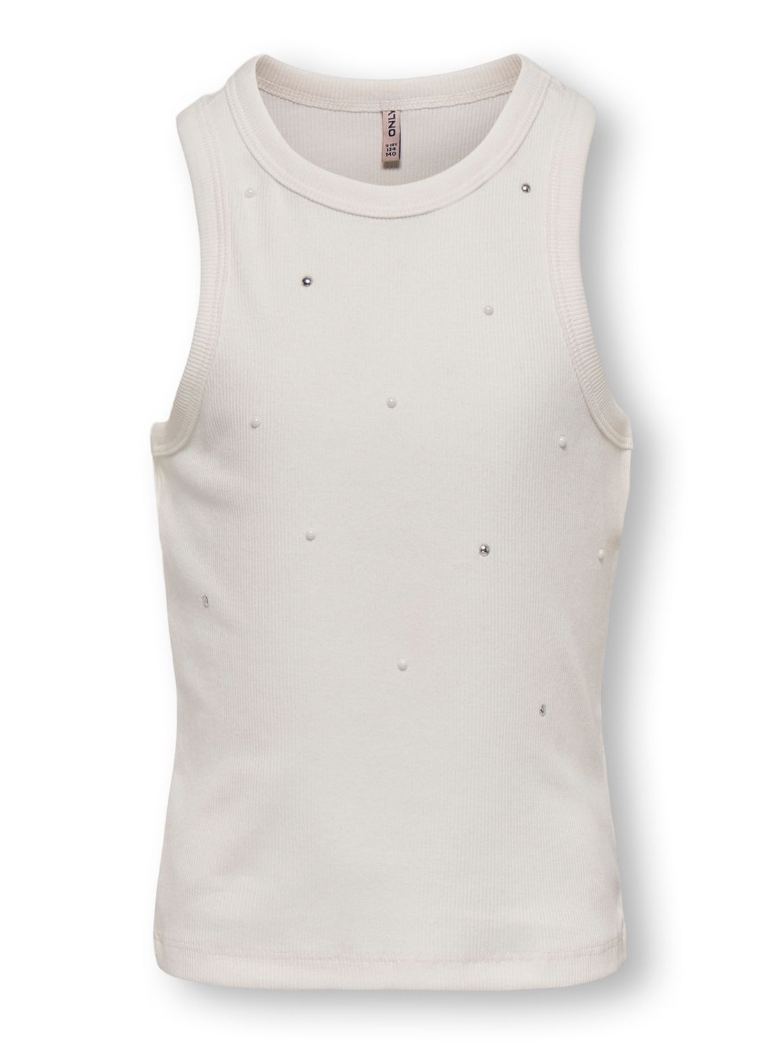 Only Girls Tank Top Jill, Kleur: Cloud Dancer Pearls, Maat: 134/140