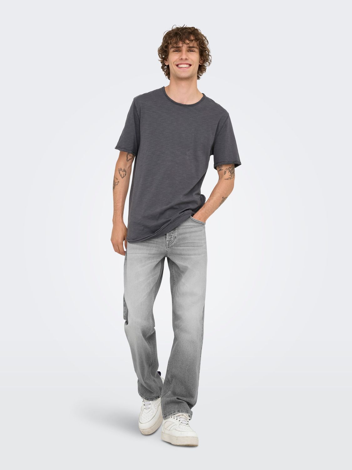 Only &amp; Sons Jeans Edge – Medium Grijs, Kleur: Medium Grey Denim, Maat: 28, lengte: "34