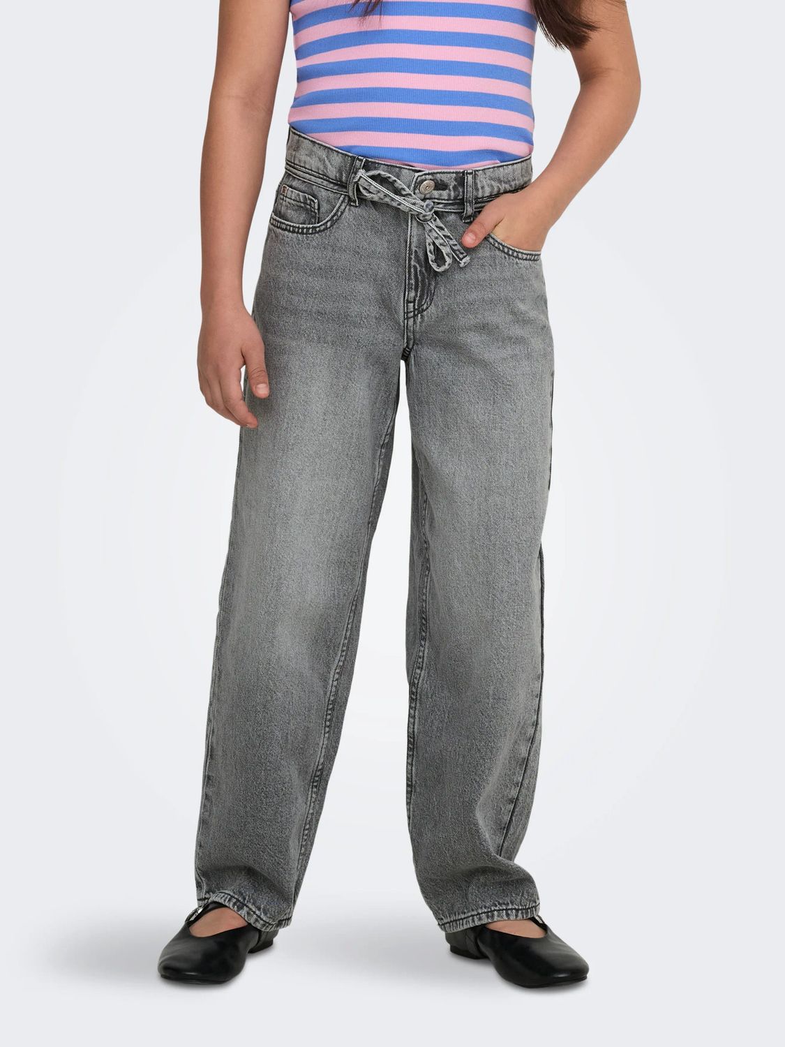 Only Girls Jeans Gianna Straight - Licht Grijs, Kleur: Medium Grey Denim, Maat: 176