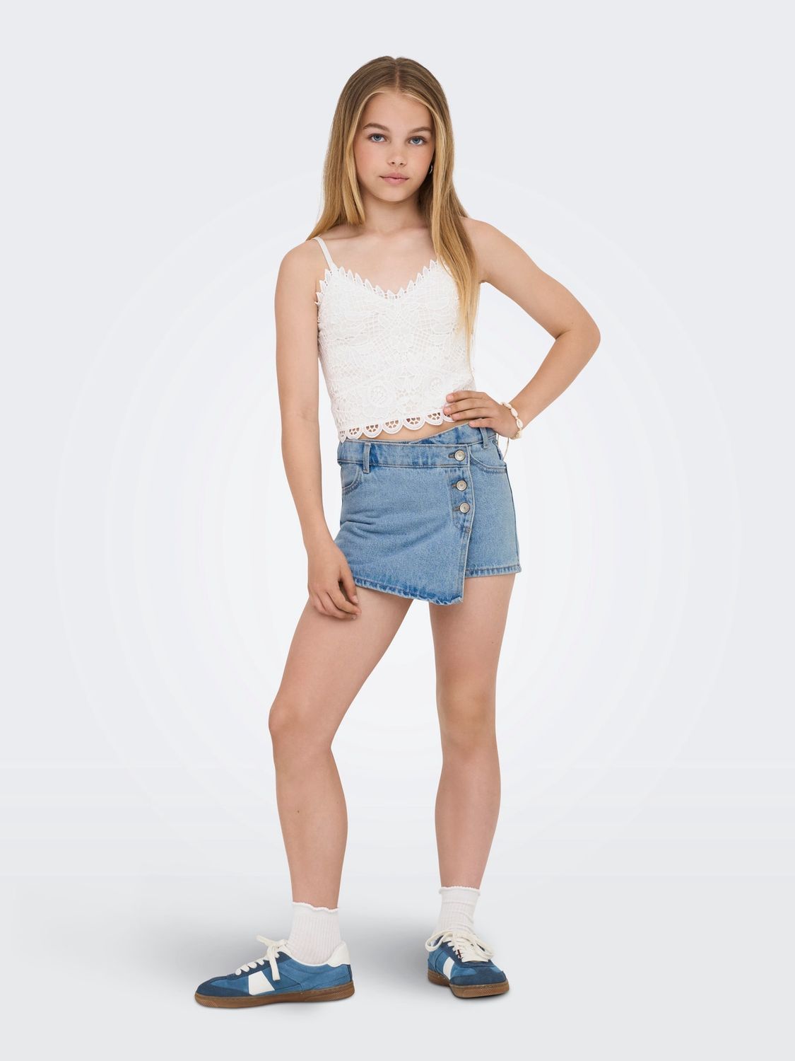 Only Girls Skort Jenny – Denim, Kleur: Light Blue Denim, Maat: 140