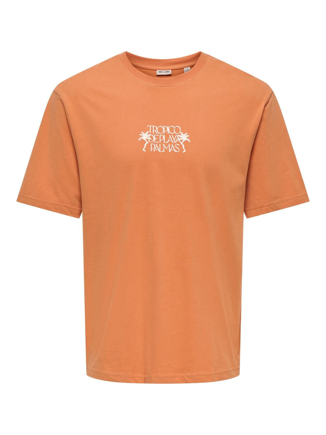 Only &amp; Sons T-shirt Malik Tropico, Kleur: Raw Sienna TROPICO DEPLAYA, Maat: L