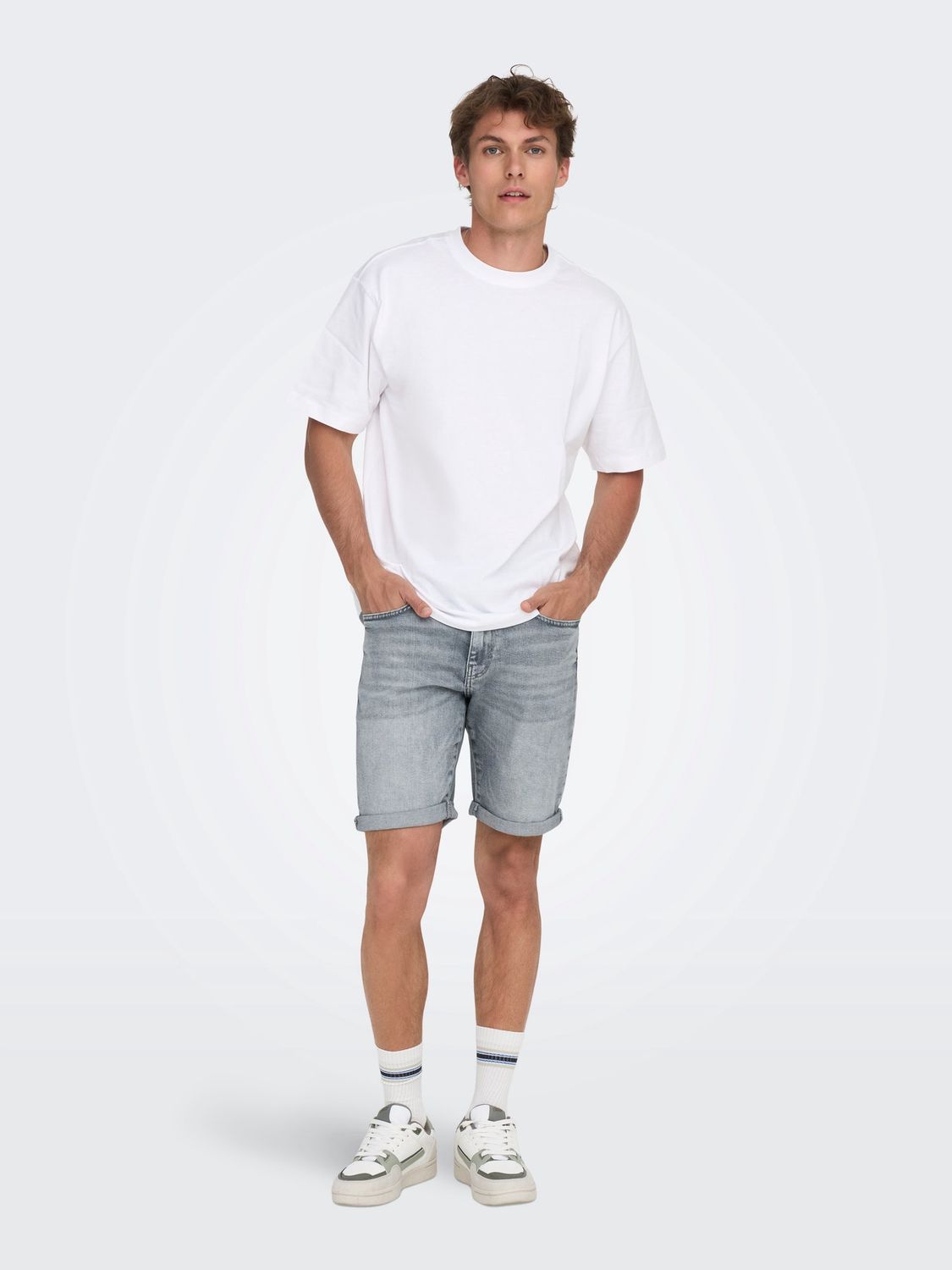 Only &amp; Sons Shorts Ply – Medium Grey Denim, Kleur: Medium Grey Denim, Maat: L
