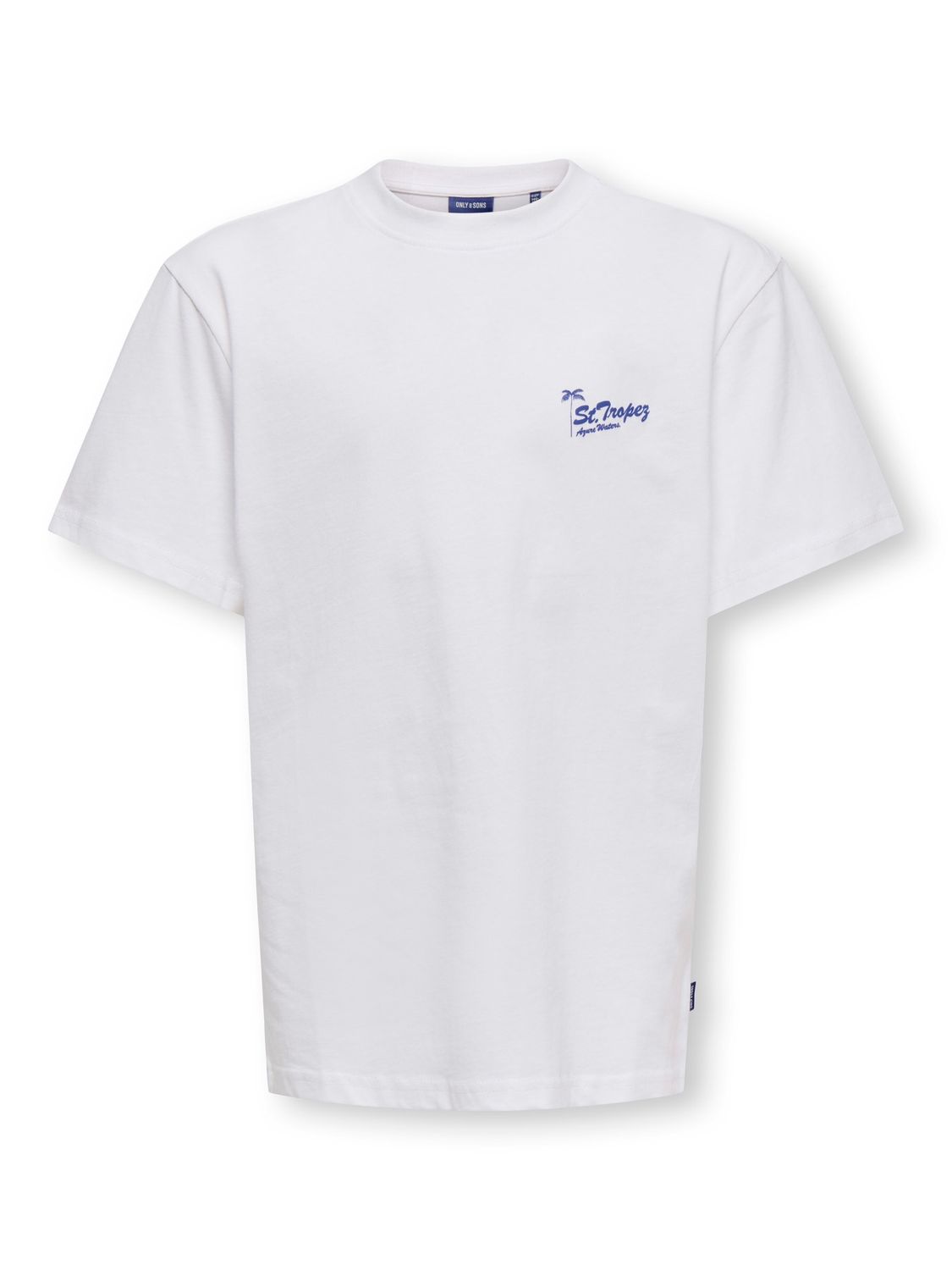 Only &amp; Sons Junior T-shirt Milo Sketch Life, Kleur: Bright White SLOW VACATION, Maat: 146/152