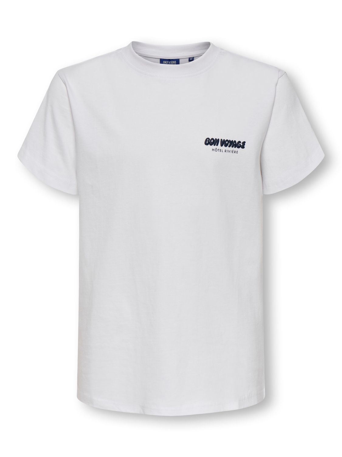 Only &amp; Sons Junior T-shirt Osjcleve, Kleur: Bright White BON VOYAGE, Maat: 146/152