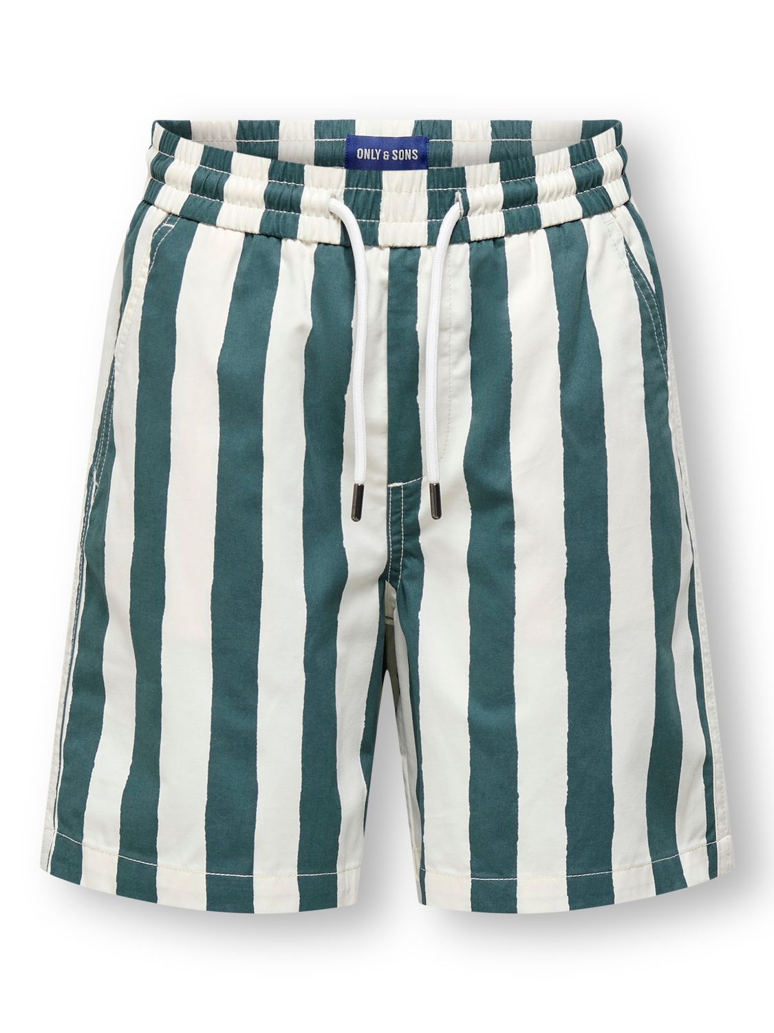 Only &amp; Sons Junior Shorts Fade Loose Stripe Print Shorts, Kleur: Silver Pine ANTIQUE WHITE, Maat: 152