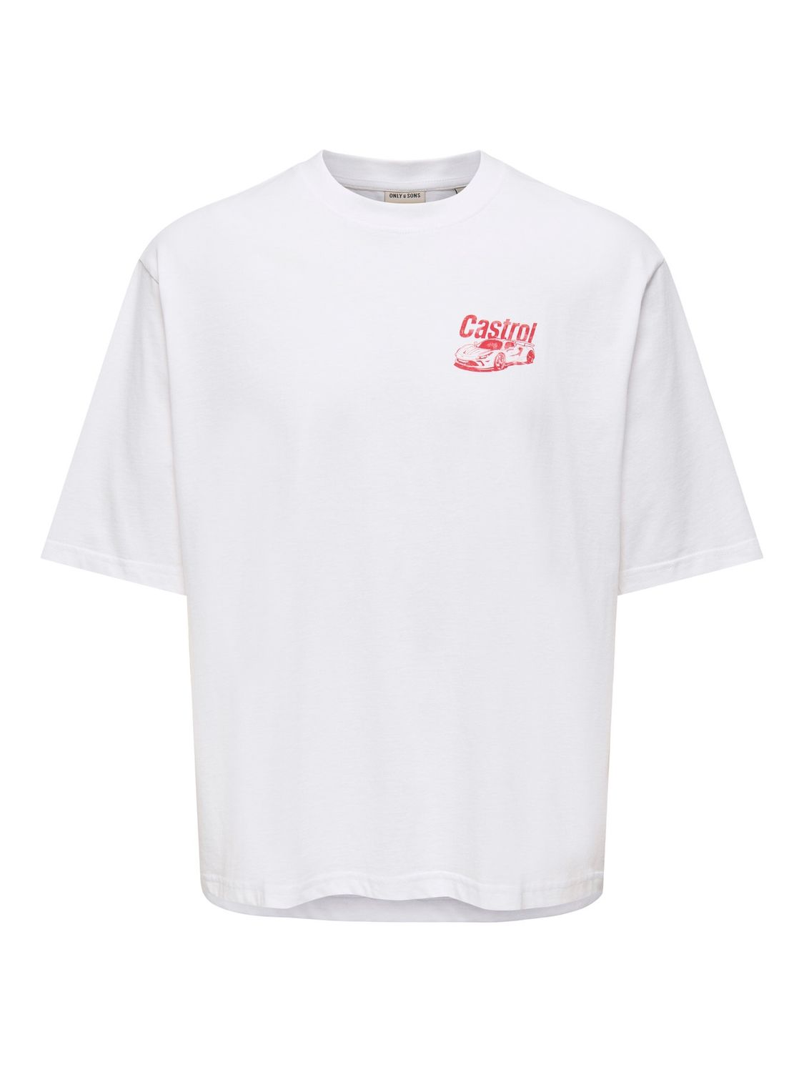 Only &amp; Sons Junior T-shirt Castrol, Kleur: Bright White FOR THE WIN, Maat: 122/128