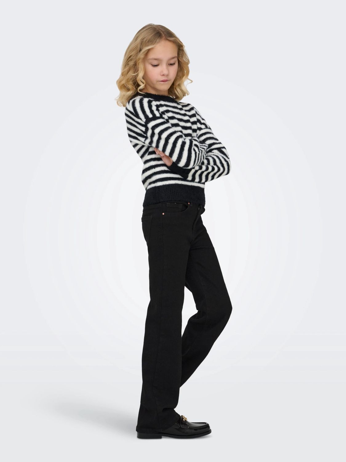 KOGJUICY WIDE LEG DNM bl, Kleur: Black Denim, Maat: 158